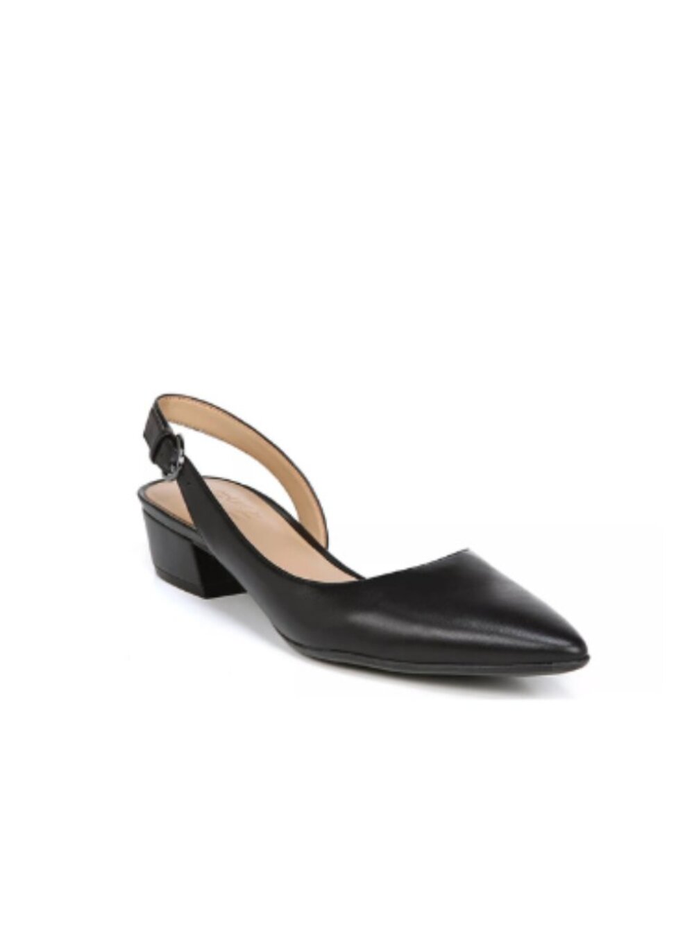 Naturalizer Banks Slingback Pumps Black Leather Pointed Toe Women's Size 8-9.5 - Picture 4 of 7